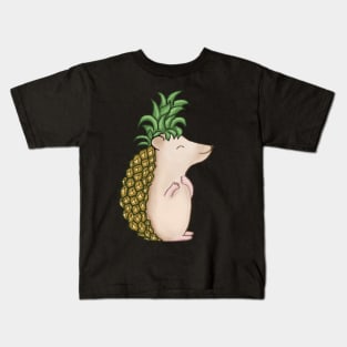 funny pineapple hedgehog Kids T-Shirt